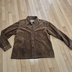 Brown Suede Button-Front  Jacket W2W